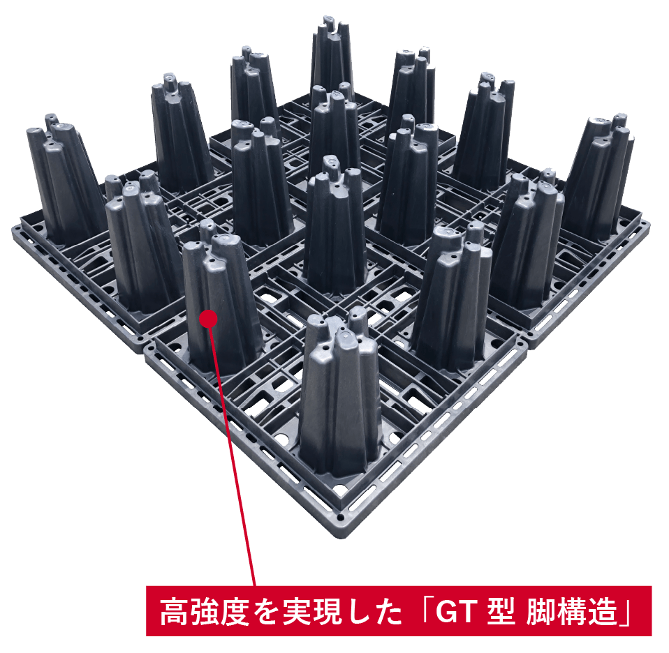 高強度を実現した「GT型 脚構造」